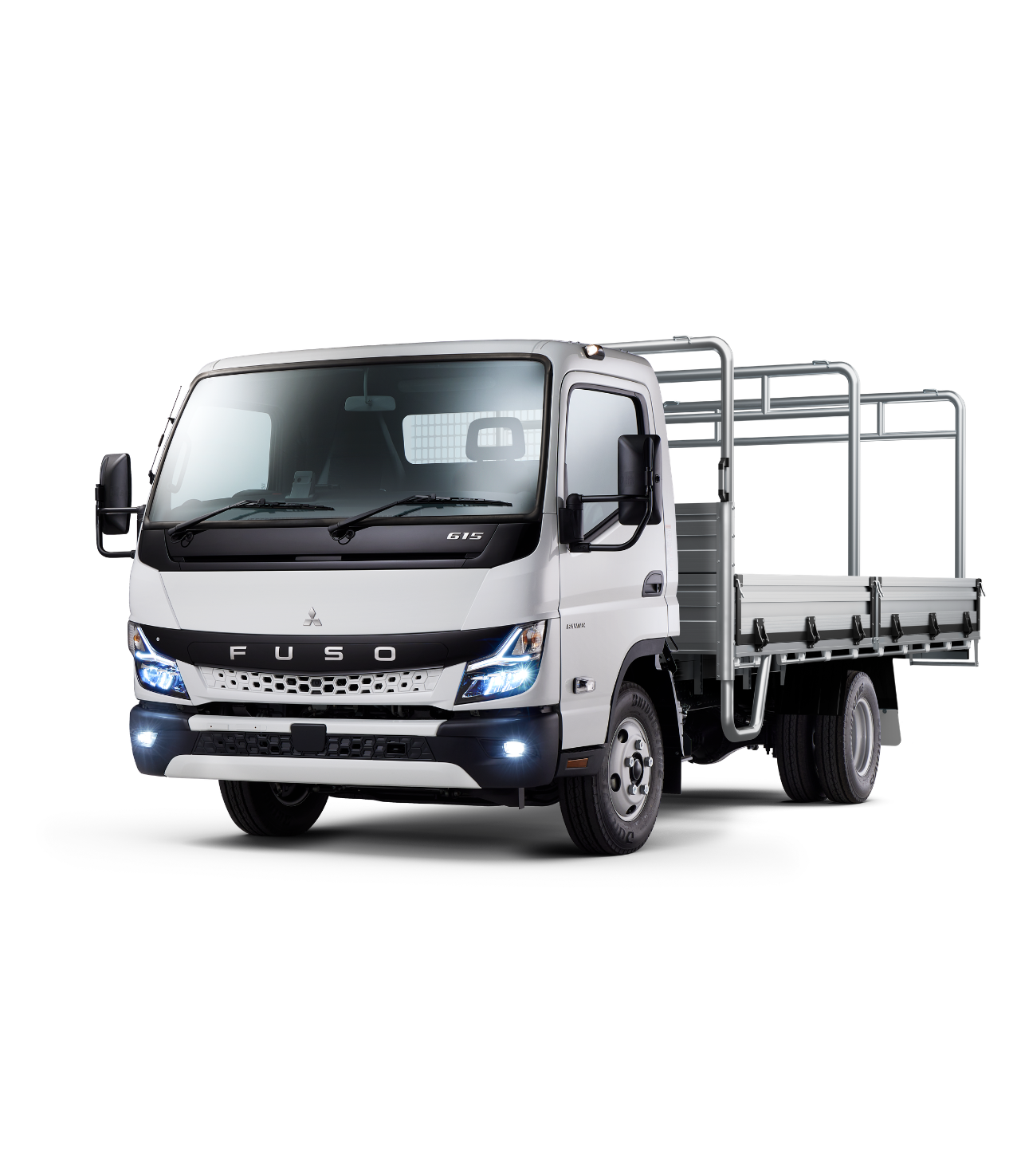 CC02D08A EURO6 FUSO CANTER 615 Wide Cab Tray with Ladder Racks Front 3-4 LHS Resized.png